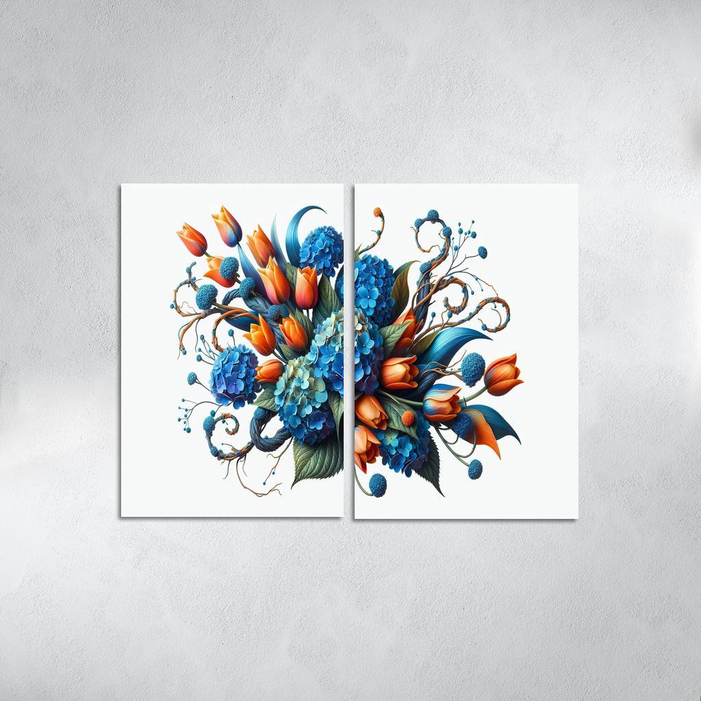 Sculpted Nature An Artistic Floral Installation 2 Piece HD Canvas Wall Art-Original Frame