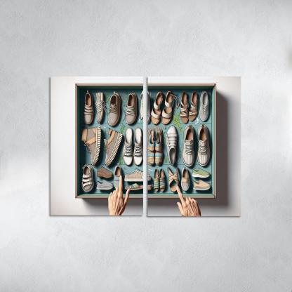 Sustainable Footwear Eco-Conscious Styles 2 Piece HD Canvas Wall Art-Original Frame