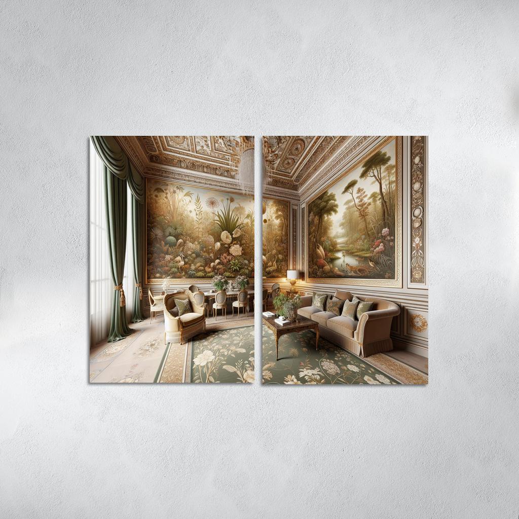 Vintage-Style Framed Botanical Prints 2 Piece HD Canvas Wall Art-Original Frame