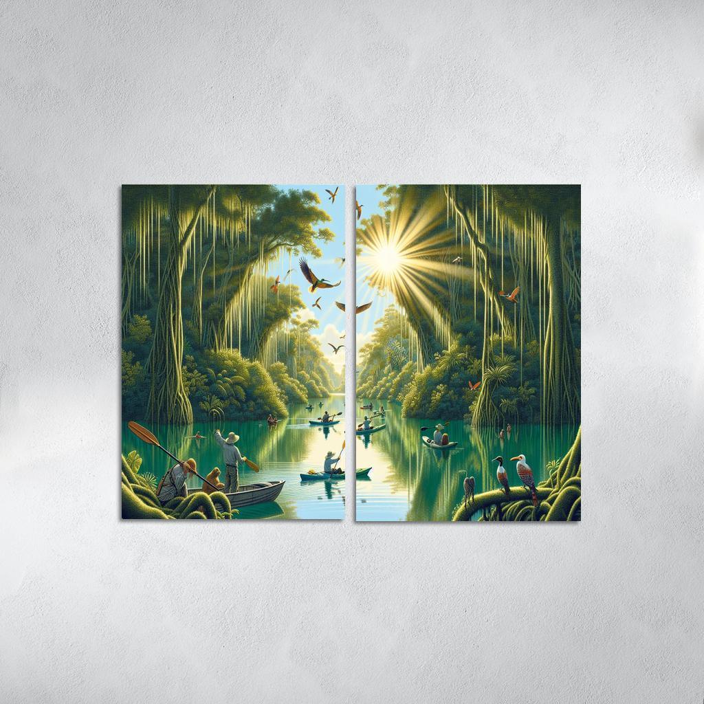 Mystic Waters Lagoon Adventure Abstract Paintings Frame