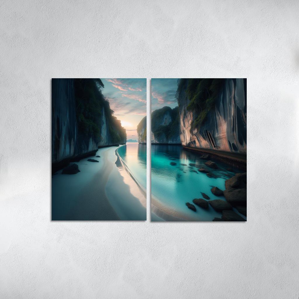 Silver Beach Escape Modern Paintings Frame
