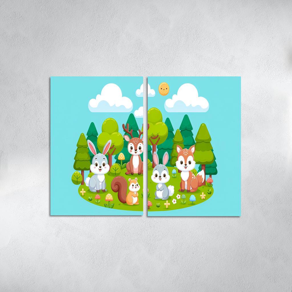 Friendly Forest Friends Premium Artwork Frames