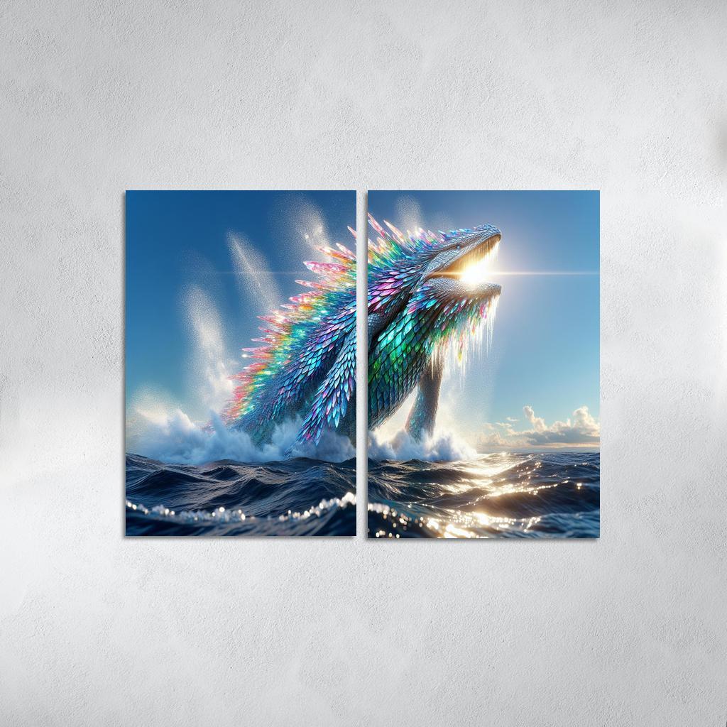 The Crystal Leviathan 2 Piece HD Canvas Wall Art-Original Frame