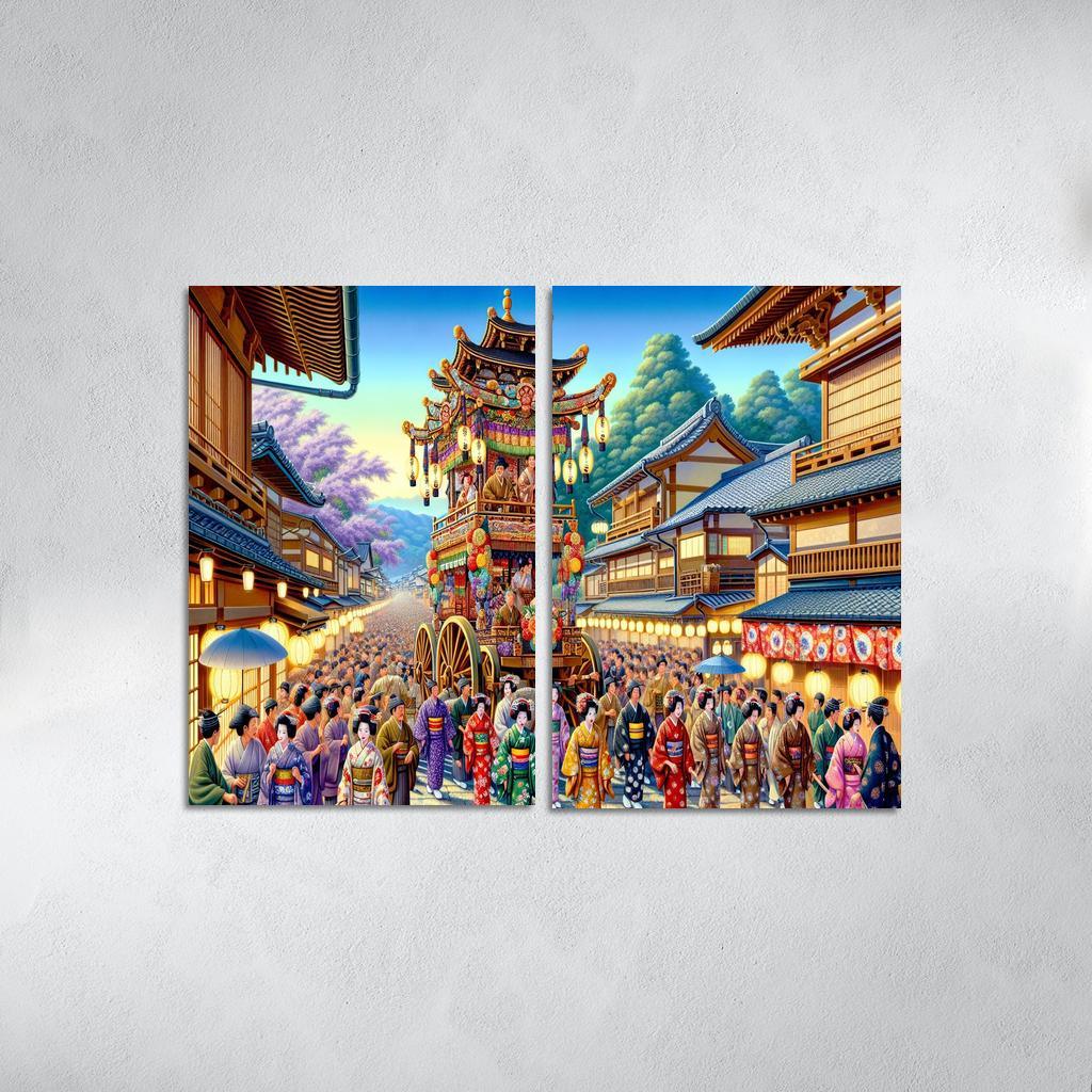 Gion Matsuri - Kyoto 2 Piece HD Canvas Wall Art-Original Frame
