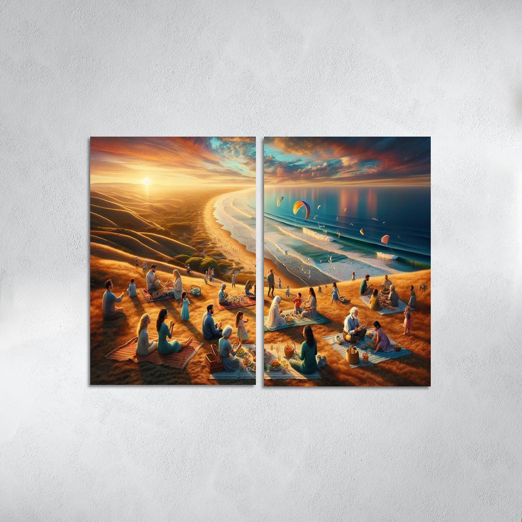 Bayside Retreat Scenic Picnic Spot Multi-panel Paintings