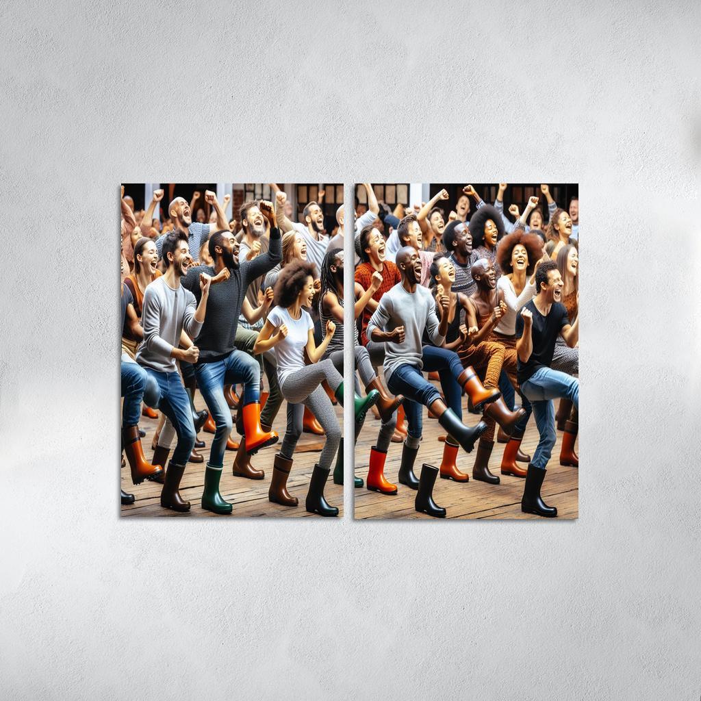 Gumboot Dance The Rhythmic Voice Of South Africa Modern Paintings Frame