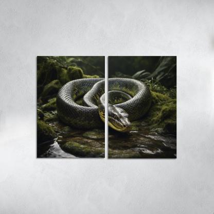 The Mysterious Green Anaconda Giant Of The Swamps Canvas Paintings Frame