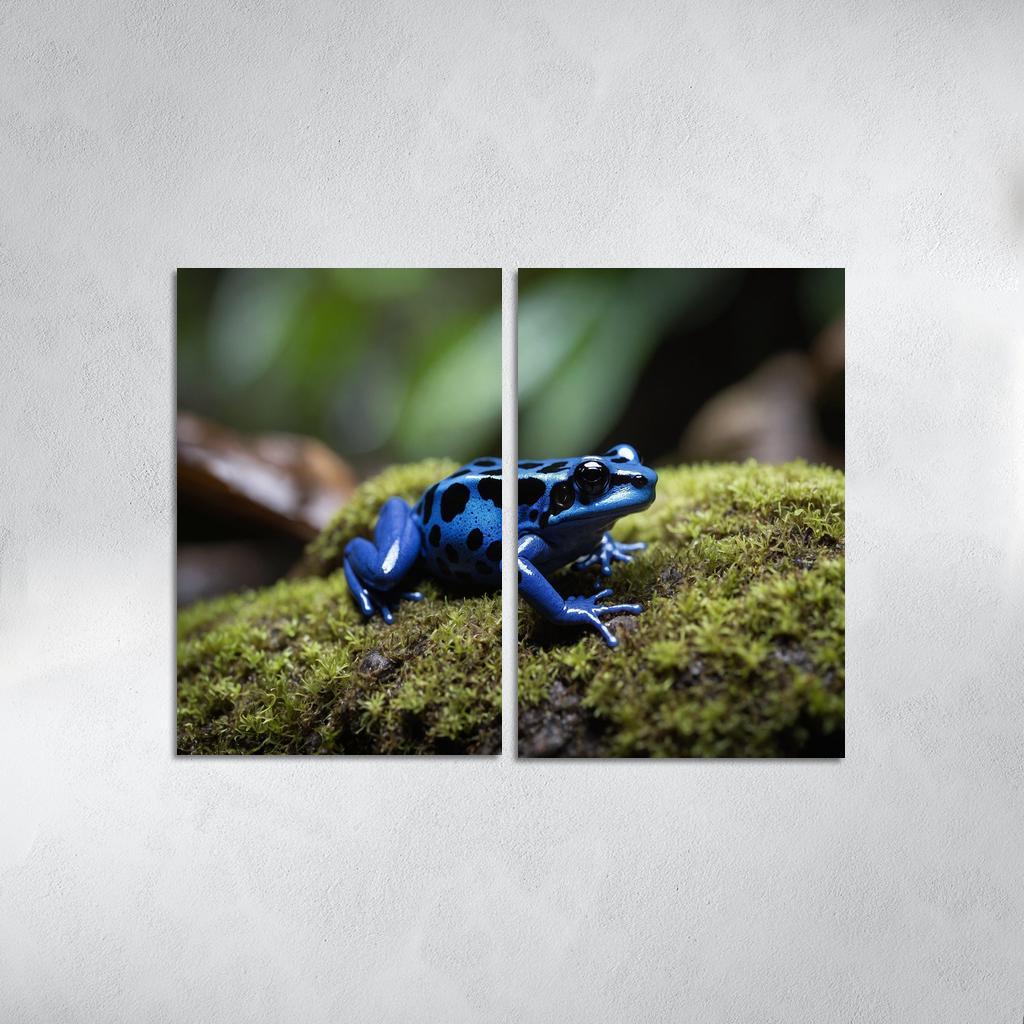 The Rare Blue Poison Dart Frog In A Tropical Rainforest Framed Paintings