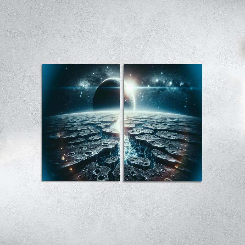 The Exploration Of Planetary Moons Abstract Paintings Frame