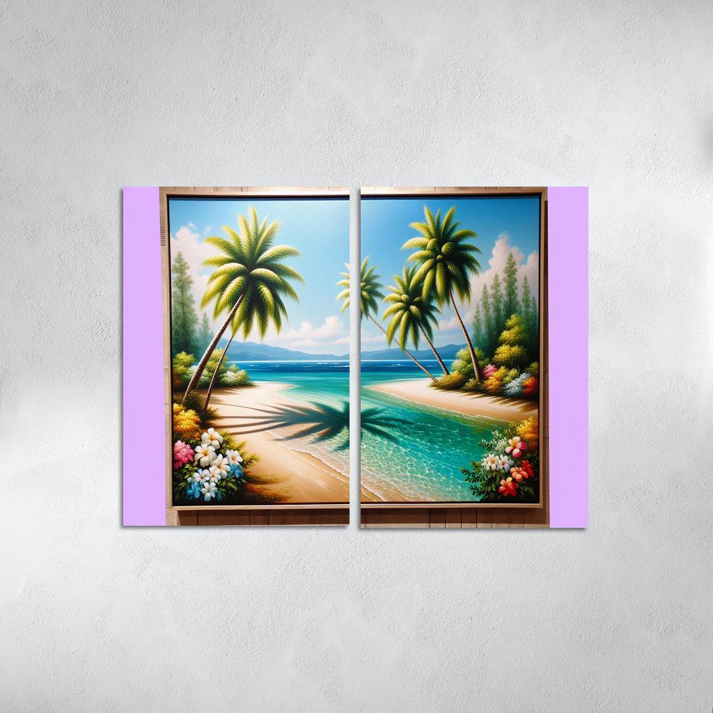Coconut Grove Exotic Relaxation Spot Oil Paintings Frame