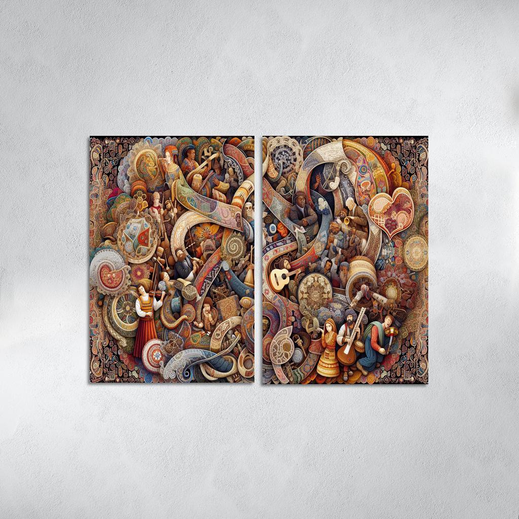 Threads Of Heritage Celebrating Cultural Diversity Multi-panel Paintings