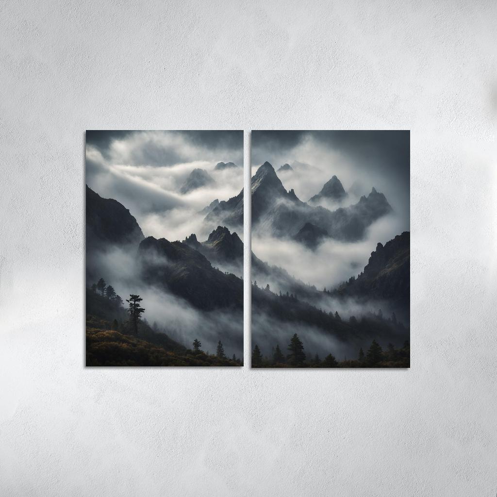 The Majestic Peaks Of Misty Mountain Range Art Trends