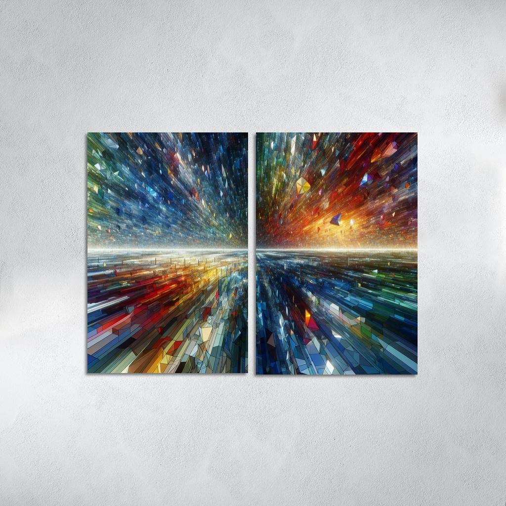 Fragments of Infinite Possibility 2 Piece HD Canvas Wall Art-Original Frame