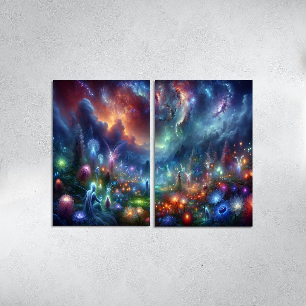 The Nebula Gardens 2 Piece HD Canvas Wall Art-Original Frame