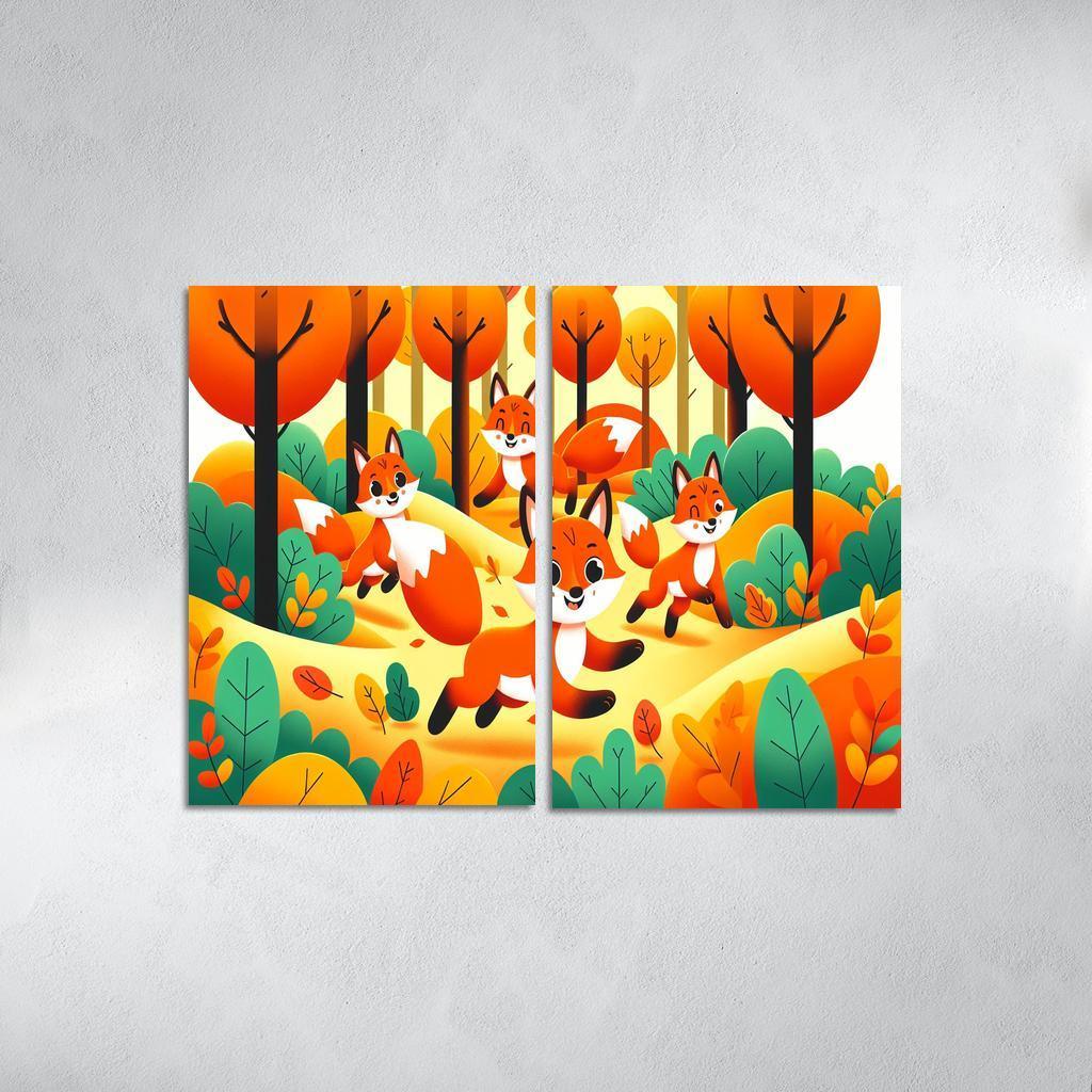Fantastic Foxes - Forest Friends Framed Paintings