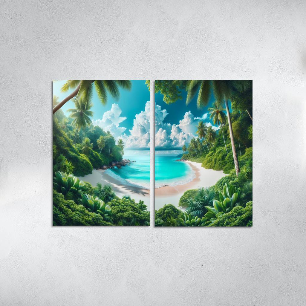 Whispering Waves Beach A Secluded Paradise Custom Paintings Frame