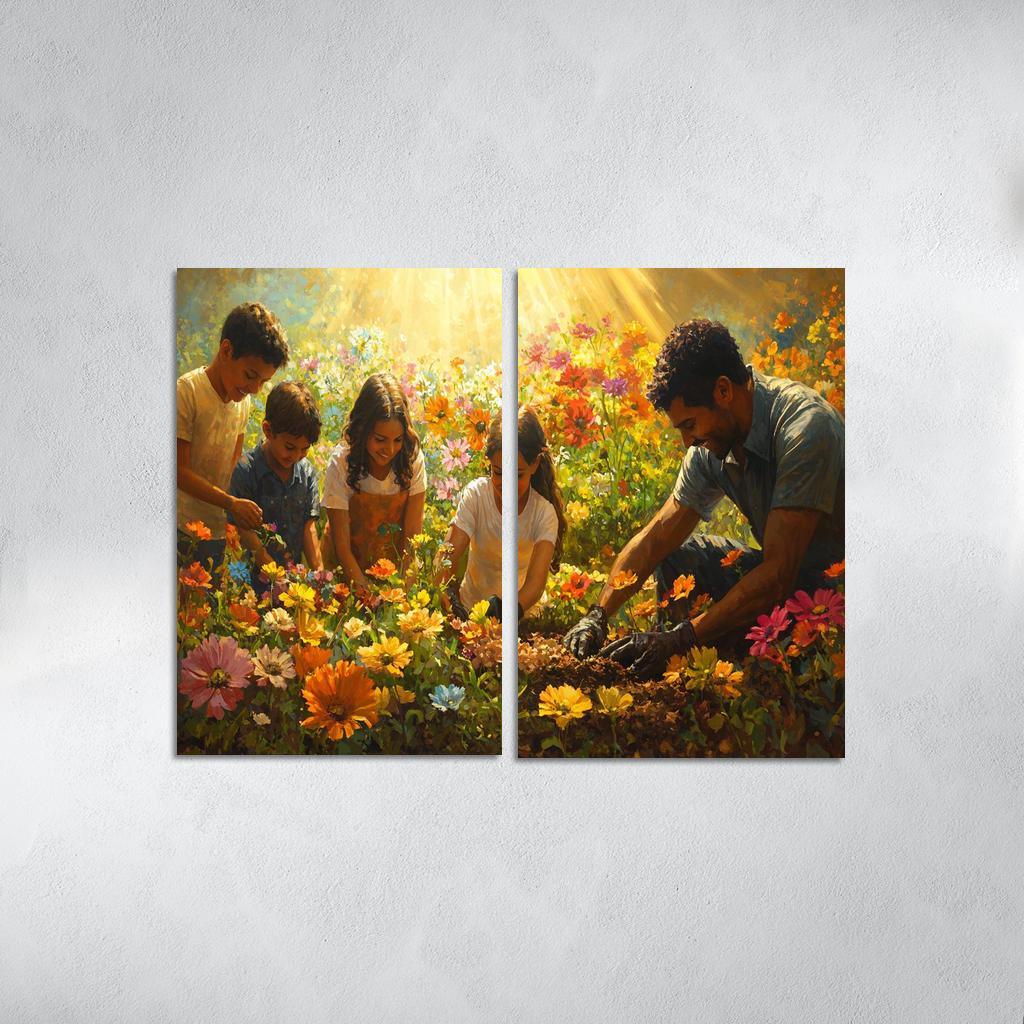 A Mother's Garden Nurtured By Love Modern Paintings Frame