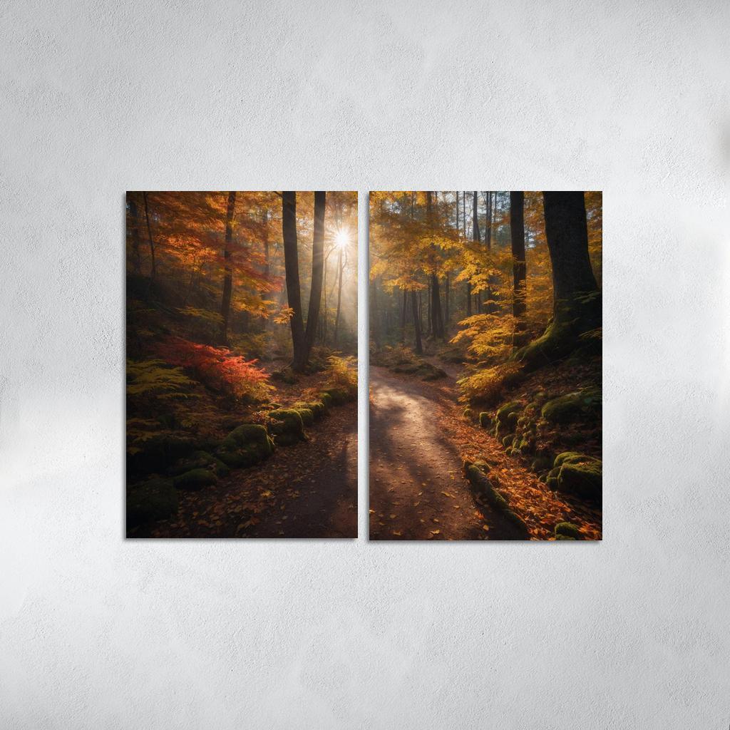 The Exquisite Allure Of Autumn Forest Trails Oil Paintings Frame