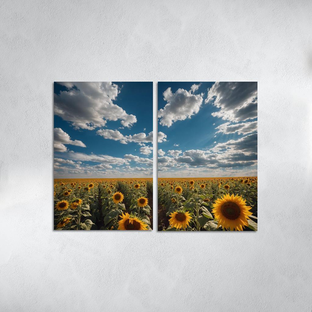 The Radiant Fields Of Golden Sunflowers Oil Paintings Frame