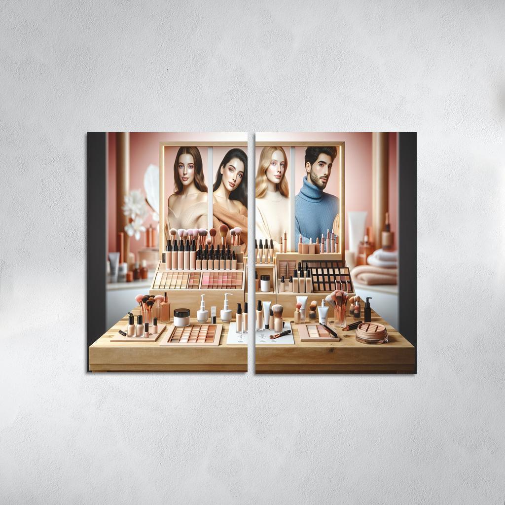 Interactive Beauty Customizable Products 2 Piece HD Canvas Wall Art-Original Frame