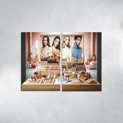 Interactive Beauty Customizable Products 2 Piece HD Canvas Wall Art-Original Frame