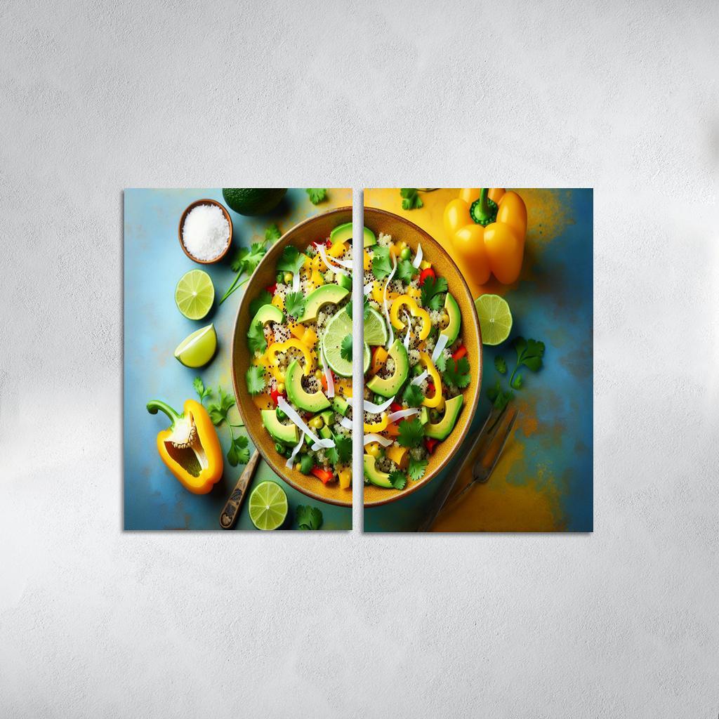 Coconut Lime Quinoa Salad 2 Piece HD Canvas Wall Art-Original Frame