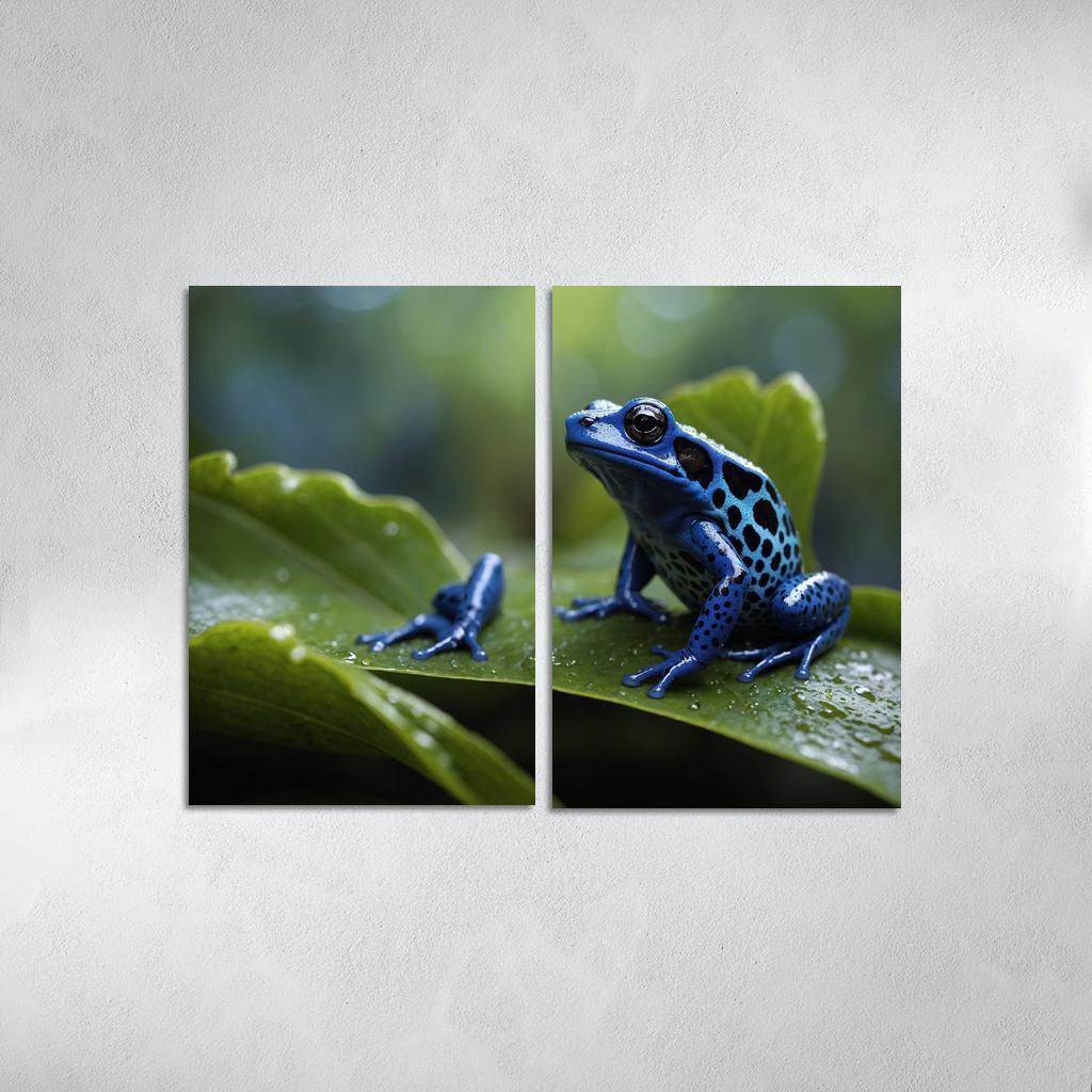 The Enigmatic Blue Poison Dart Frog Canvas Paintings Frame
