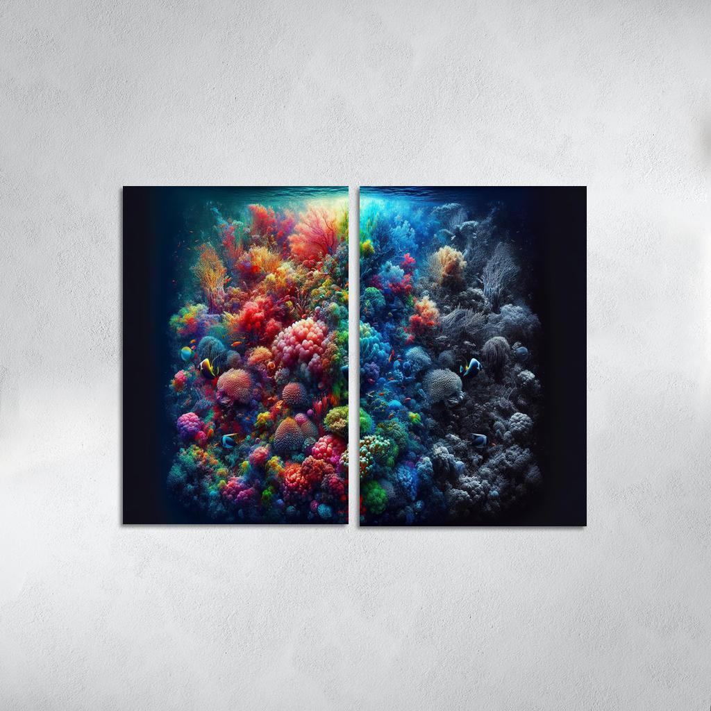 Beneath The Surface Ocean Conservation Awareness Multi-panel Paintings