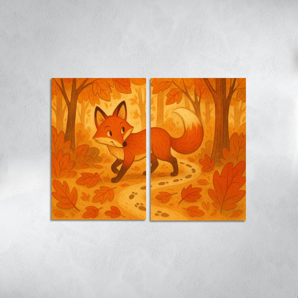 Forest Fox Trail Premium Artwork Frames