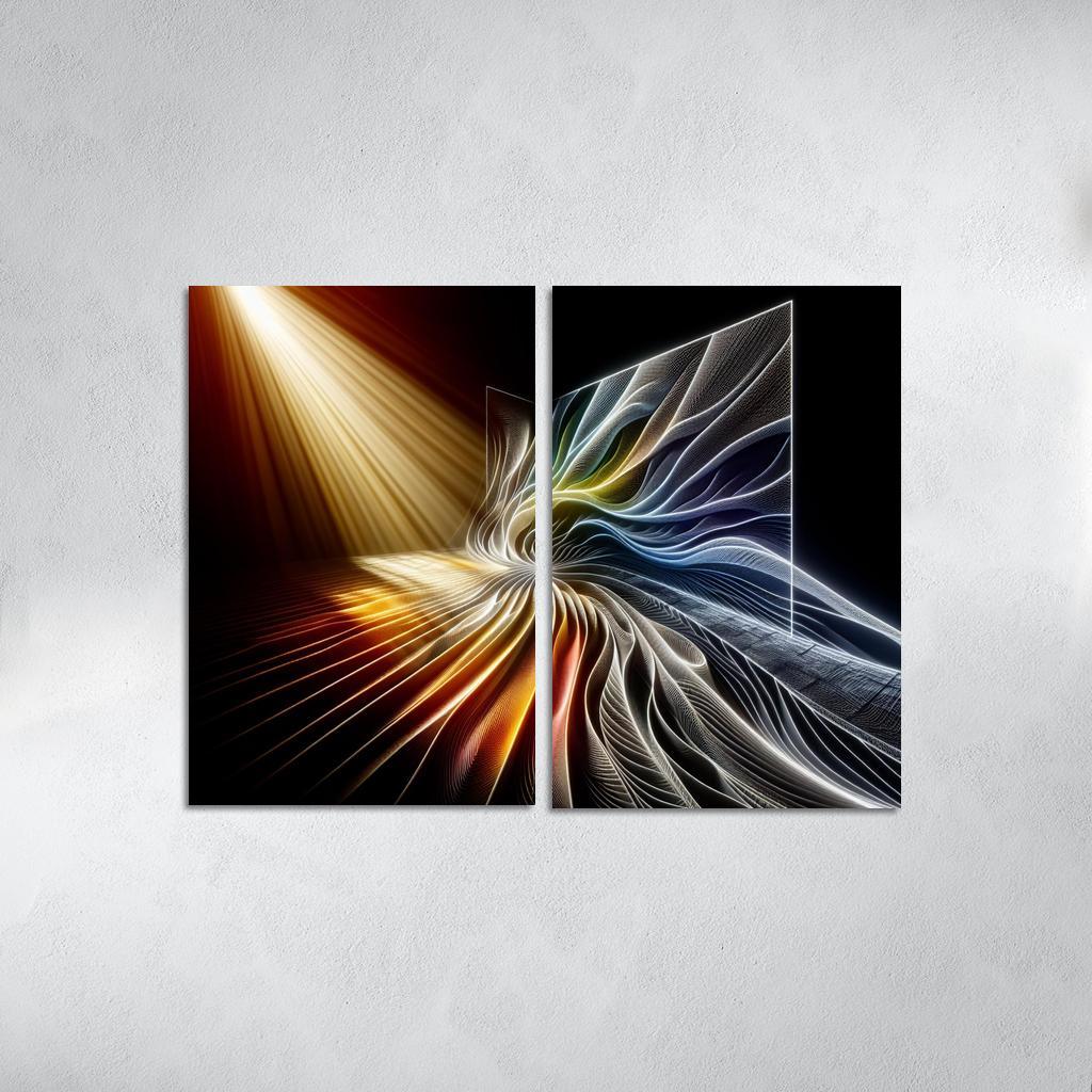 Choreography of Light and Shadow 2 Piece HD Canvas Wall Art-Original Frame