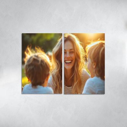 Radiant Smiles The Joy Of Motherhood Custom Paintings Frame