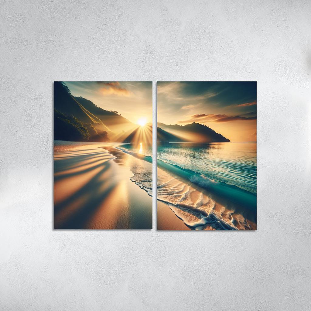 Secluded Sunrise Bay Custom Paintings Frame
