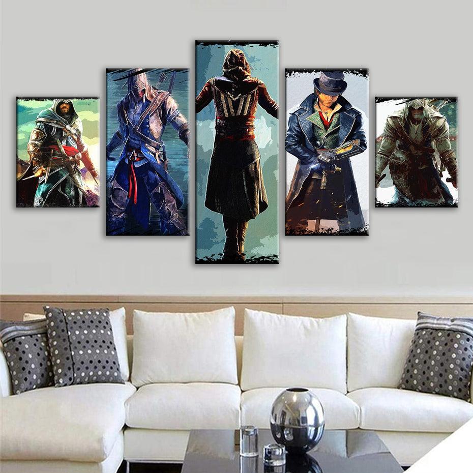 Assassins' Creed 5 Piece HD Multi Panel Canvas Wall Art Frame-Original Frame