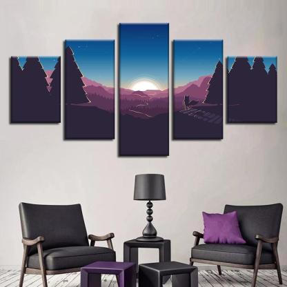 Standing In A Forest 5 Piece HD Multi Panel Canvas Wall Art Frame-Original Frame