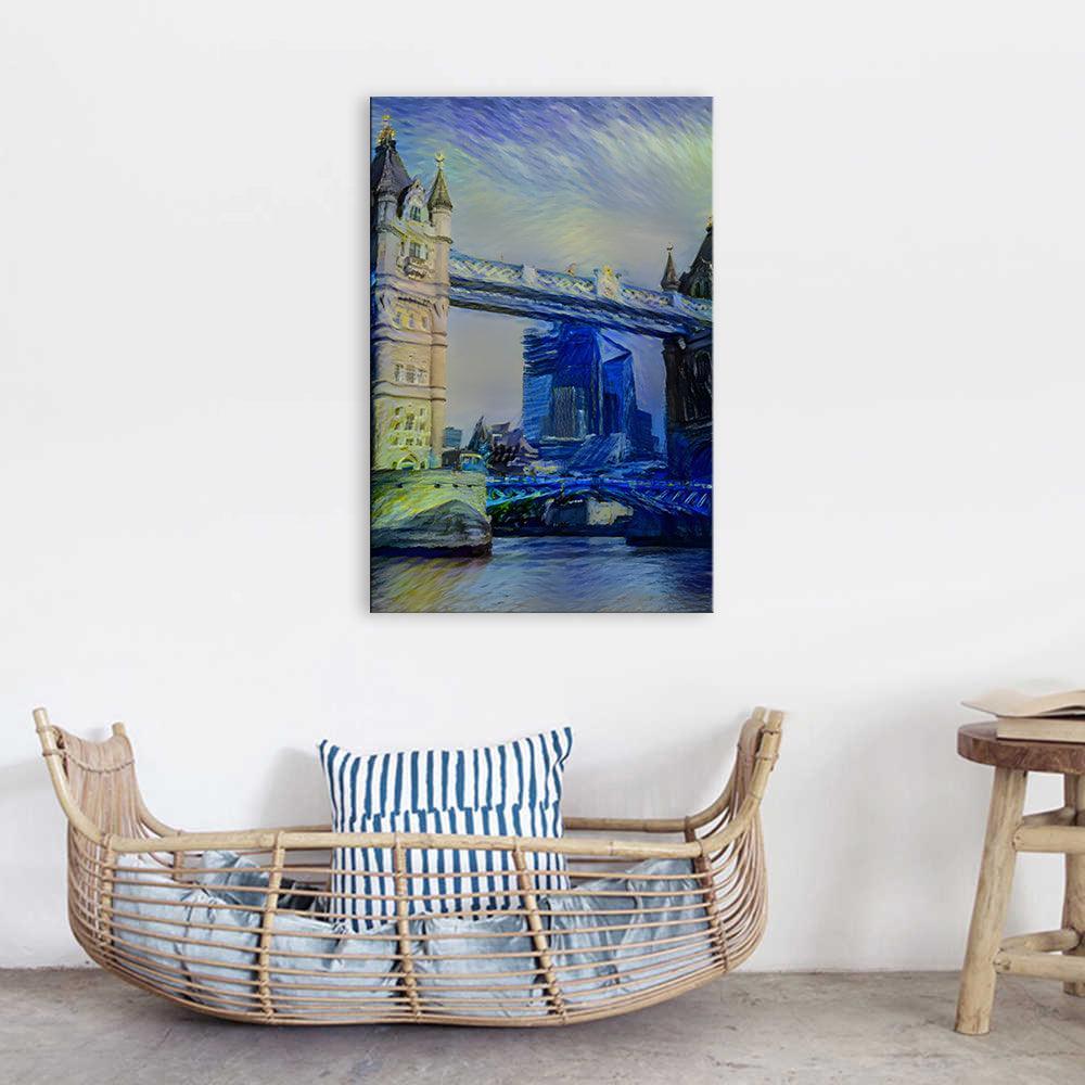 London Bridge 1 Piece HD Multi Panel Canvas Wall Art Frame-Original Frame