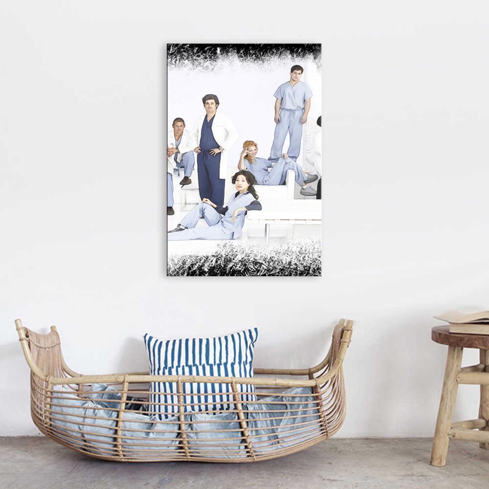 Blue Grey´s Anatomy 1 Piece HD Multi Panel Canvas Wall Art Frame-Original Frame