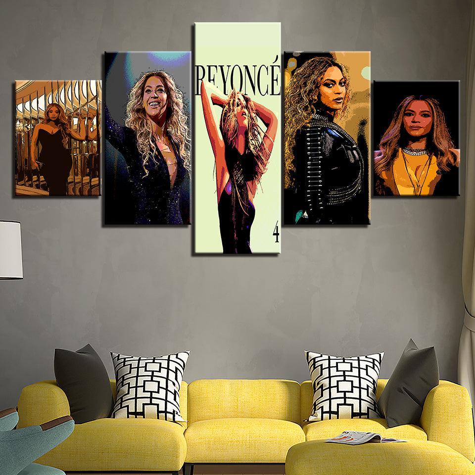 Beyoncé 5 Piece HD Multi Panel Canvas Wall Art Frame-Original Frame