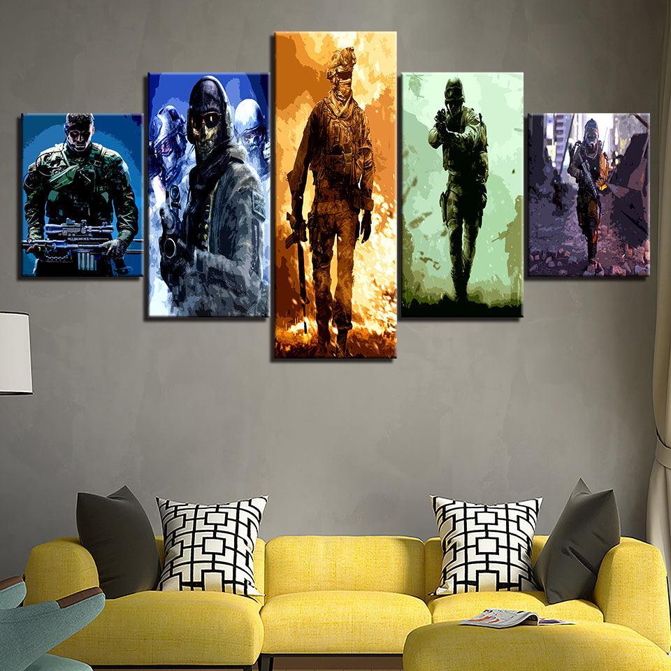 The Military Team 5 Piece HD Multi Panel Canvas Wall Art Frame-Original Frame