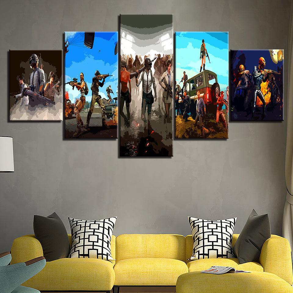 The Winning Team 5 Piece HD Multi Panel Canvas Wall Art Frame-Original Frame