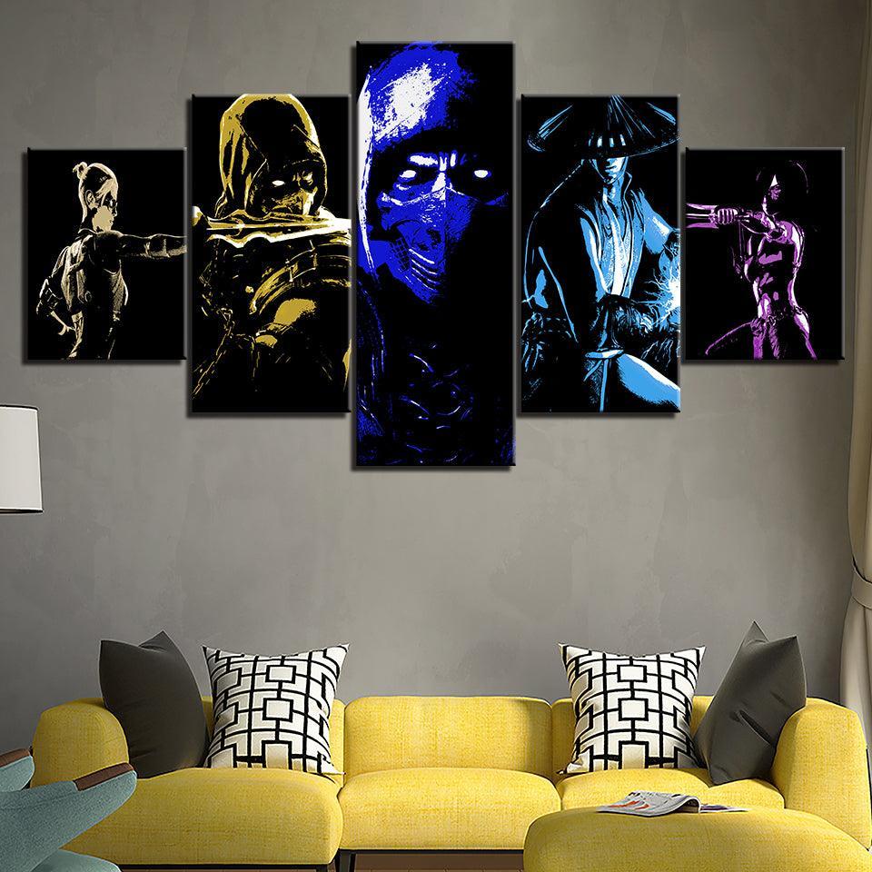 The Neon Team 5 Piece HD Multi Panel Canvas Wall Art Frame-Original Frame