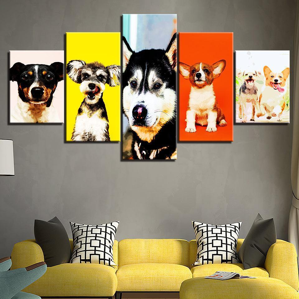 Our Best Friends Collection 5 Piece HD Multi Panel Canvas Wall Art Frame-Original Frame