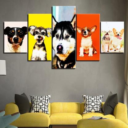 Our Best Friends Collection 5 Piece HD Multi Panel Canvas Wall Art Frame-Original Frame
