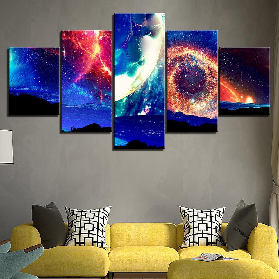 The Powerful Space 5 Piece HD Multi Panel Canvas Wall Art Frame-Original Frame