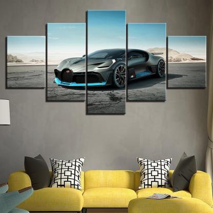 Bugatti 5 Piece HD Multi Panel Canvas Wall Art Frame-Original Frame