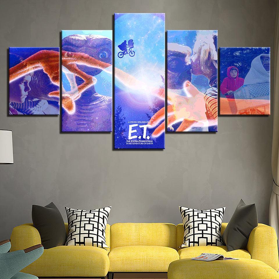 The E.T. Movie 5 Piece HD Multi Panel Canvas Wall Art Frame-Original Frame