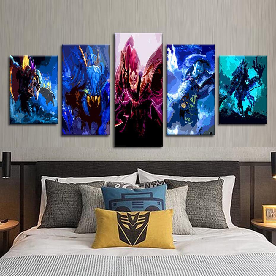 DOTA 5 Piece HD Multi Panel Canvas Wall Art Frame-Original Frame