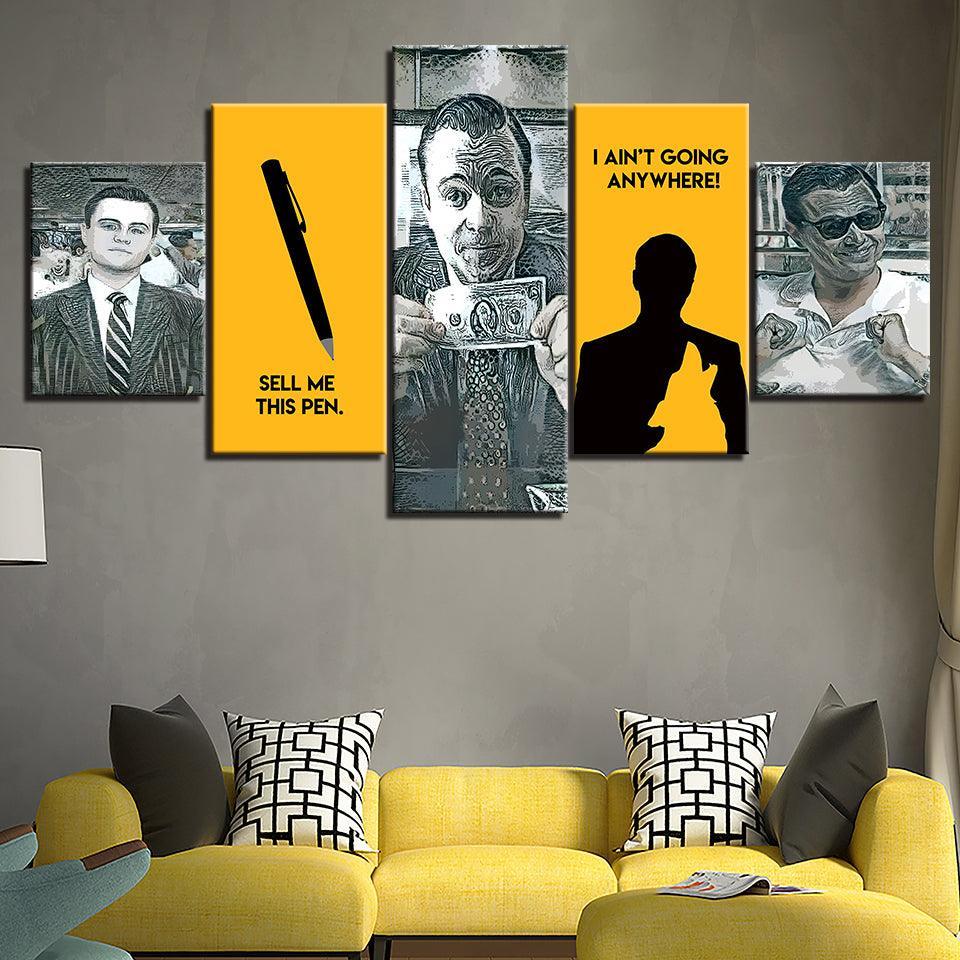 The Wolf Of Wall Street 5 Piece HD Multi Panel Canvas Wall Art Frame-Original Frame