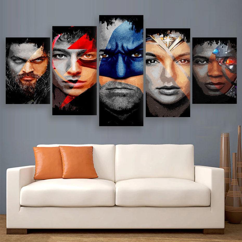 Movies Characters 5 Piece HD Multi Panel Canvas Wall Art Frame-Original Frame