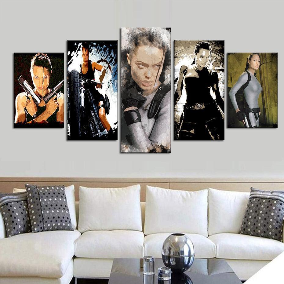 Tomb Raider 5 Piece HD Multi Panel Canvas Wall Art Frame-Original Frame