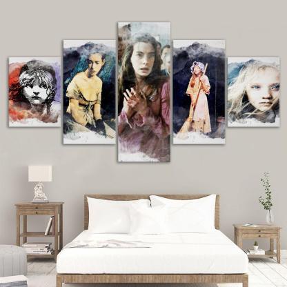Les Miserables 5 Piece HD Multi Panel Canvas Wall Art Frame-Original Frame